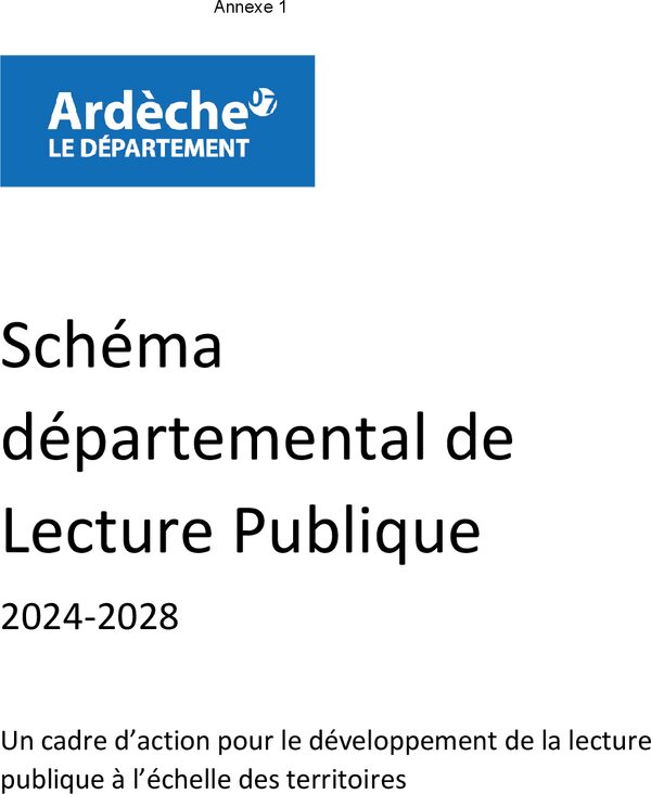 Schéma départemental de lecture publique 2024 - 2028