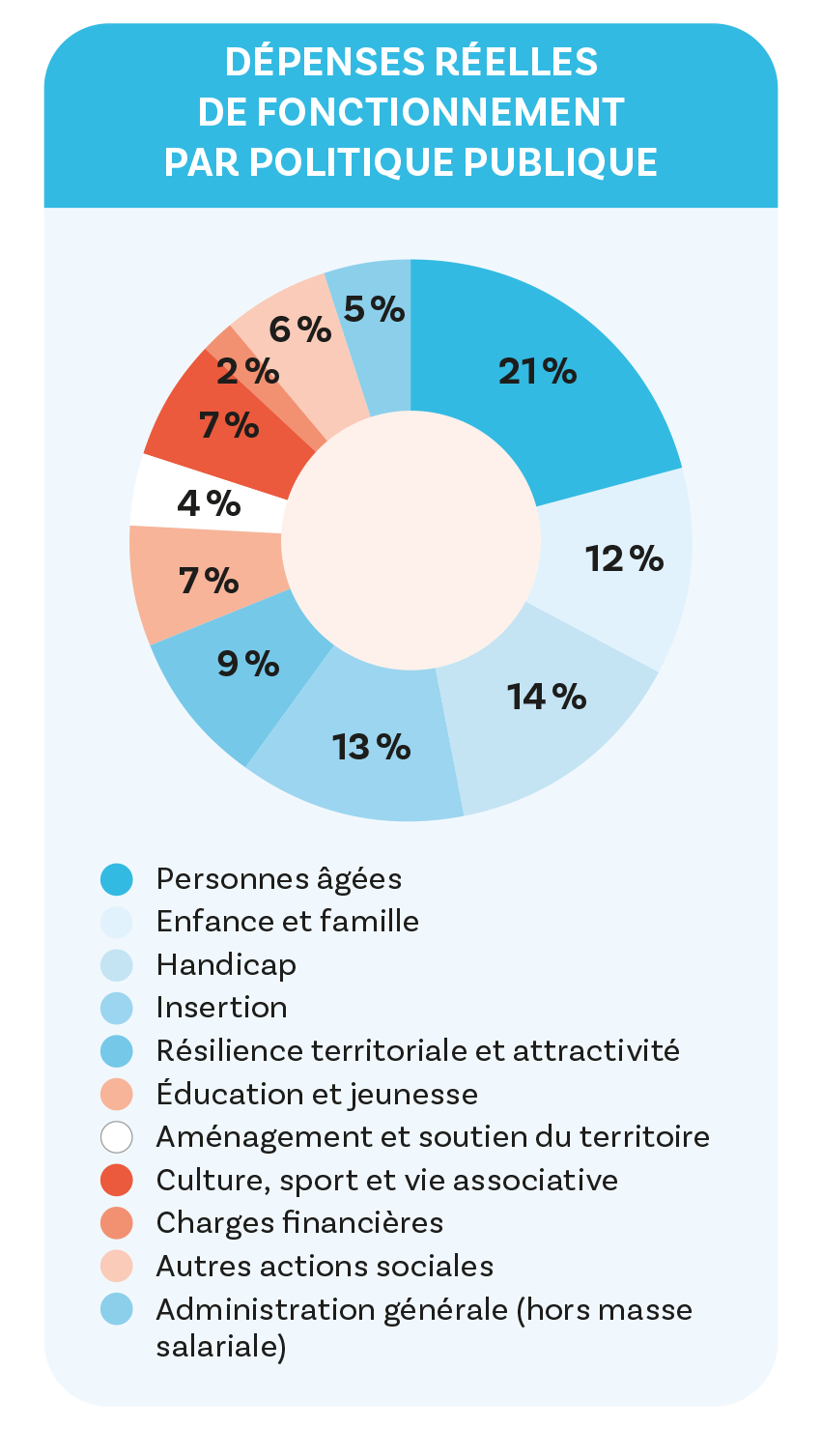 budget graphique dépenses réelles de fonctionnement par politique publique